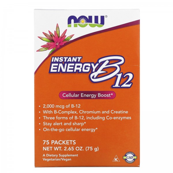 Now Foods Instant Energy B12 2000 mcg 75 Packets 0...