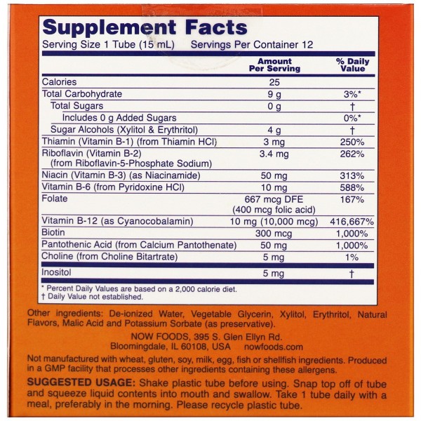 Now Foods Shots витамин B12 10000 мкг ягодное ассорти 12 порций по 15 мл