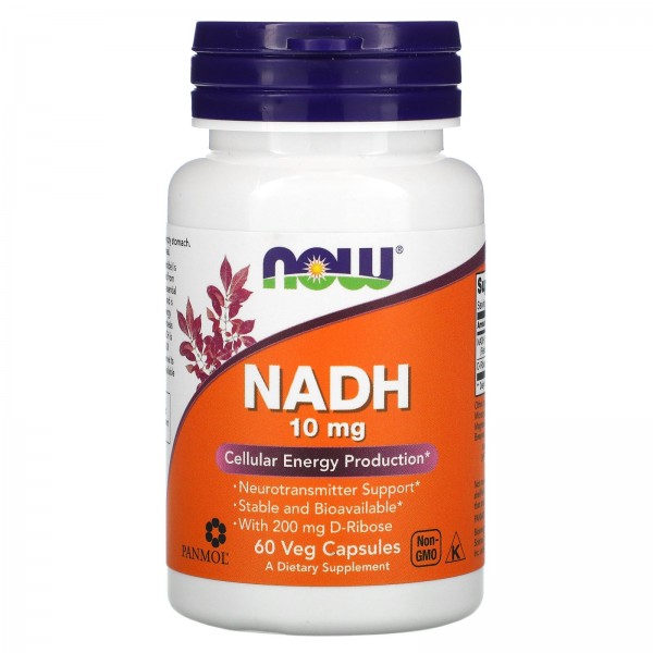 Now Foods NADH бета-никотинамид-аденин-динуклеотид 10 мг 60 растительных капсул