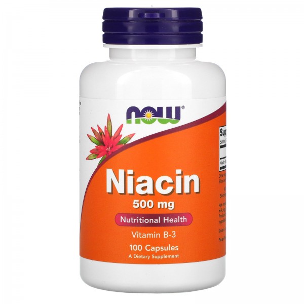 Now Foods Витамин B3 Ниацин 500 мг 100 капсул