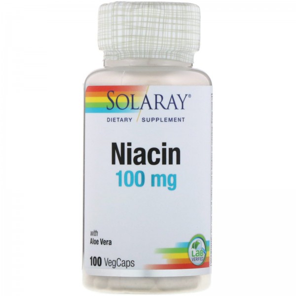 Solaray Ниацин 100 мг 100 растительных капсул...