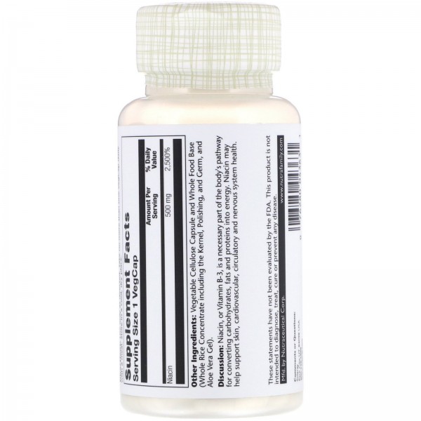 Solaray Ниацин 500 мг 100 капсул