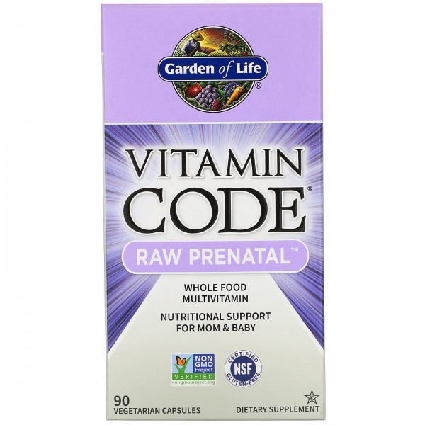 Garden of Life Витамин Code RAW Prenatal 90 вегетарианских капсул