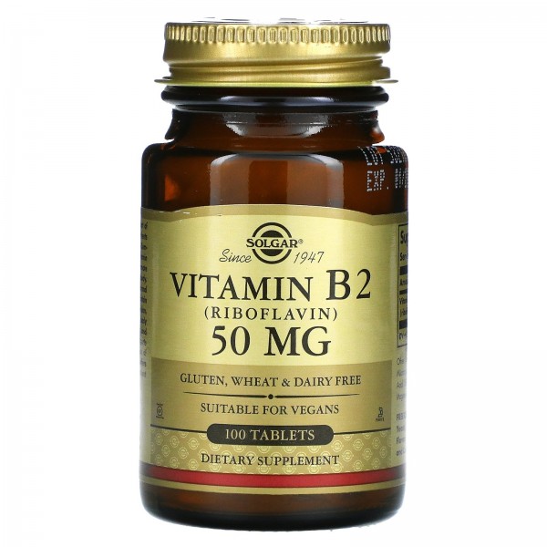 Solgar Витамин B2 рибофлавин 50 мг 100 таблеток