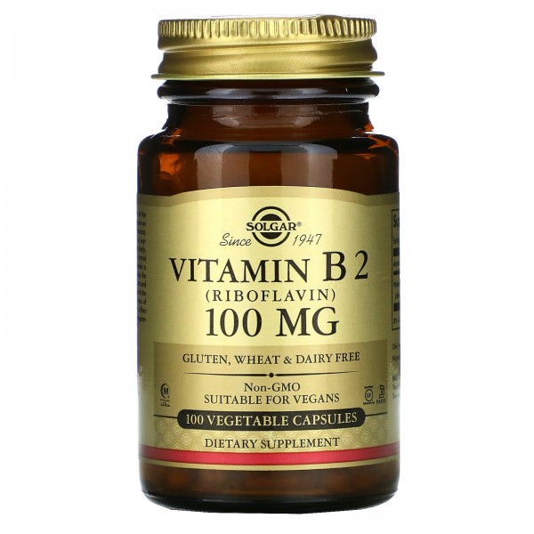 Solgar Витамин B2 рибофлавин 100 мг 100 вегетарианских капсул
