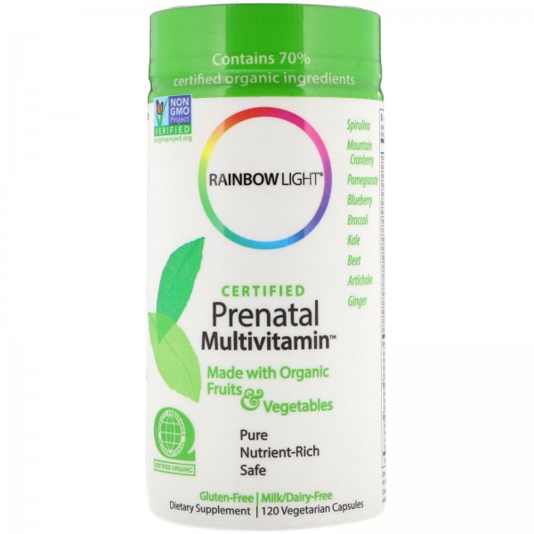 Rainbow Light Сертифицированный Prenatal Multivitamin 120 вегетарианских капсул