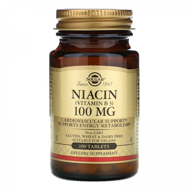 Solgar Ниацин (витамин В3) 100мг 100таблеток