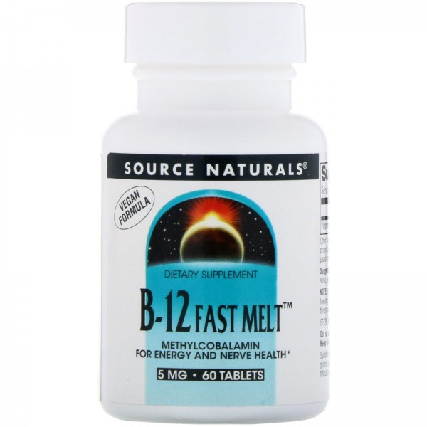 Source Naturals B-12 Fast Melt 5 mg 60 Tablets
