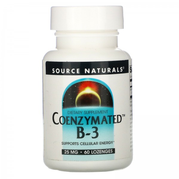 Source Naturals Coenzymated B-3 25 mg 60 Lozenges