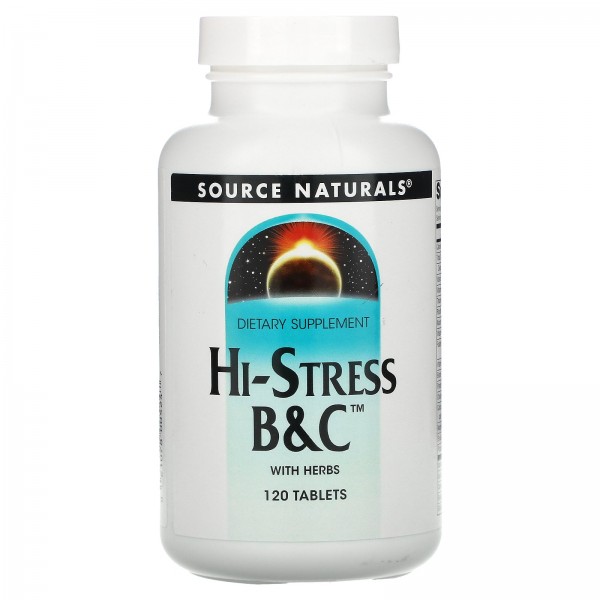Source Naturals Hi-StressB&C витаминыB и C с травами 120таблеток