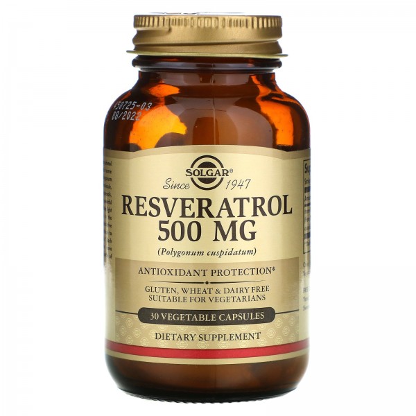 Solgar Resveratrol 500 мг 30 растительных капсул