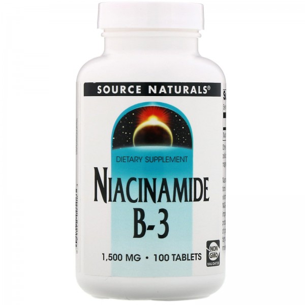 Source Naturals Витамин B3 Niacinamide 1500 мг 100 таблеток