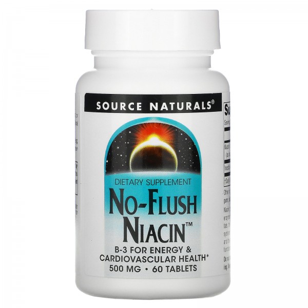 Source Naturals Ниацин без покраснений 500 мг 60 таблеток