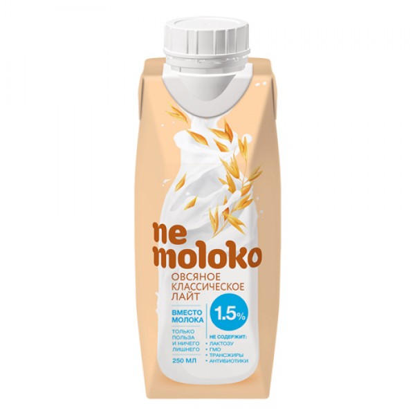 Nemoloko Напиток `Овсяный, классический, лайт` 250 мл