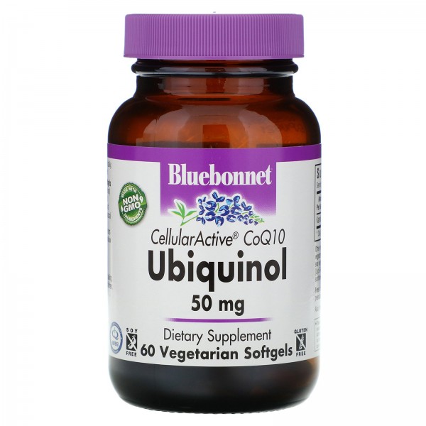 Bluebonnet Nutrition Ubiquinol Cellular Active CoQ10 50 мг 60 растительных капсул