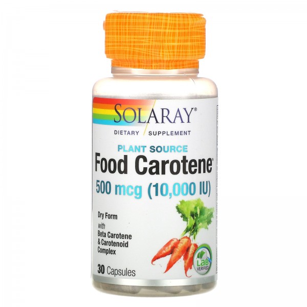 Solaray пищевой каротин с бета-каротином и каратиноидным комплексом 500 мкг (10000МЕ) 30 капсул