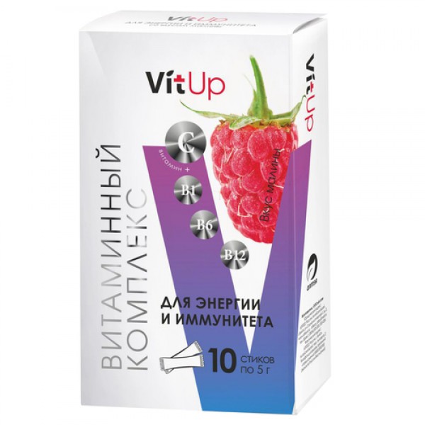VitUp Витаминный комплекс `Источник энергии и иммунитета` Малина 10 стиков