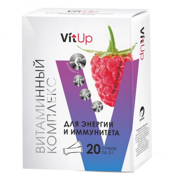 VitUp Витаминный комплекс `Источник энергии и иммунитета` Малина 20 стиков