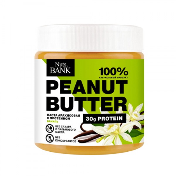 Nuts Bank Паста арахисовая `Ваниль`, протеиновая 5...