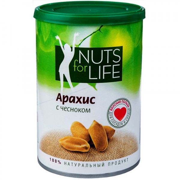 Nuts for life Арахис с чесноком 200 г