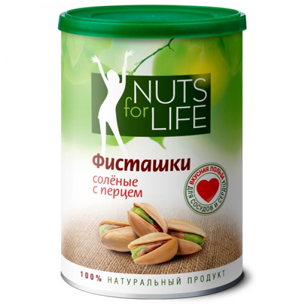 Nuts for life Фисташки соленые с перцем 175 г
