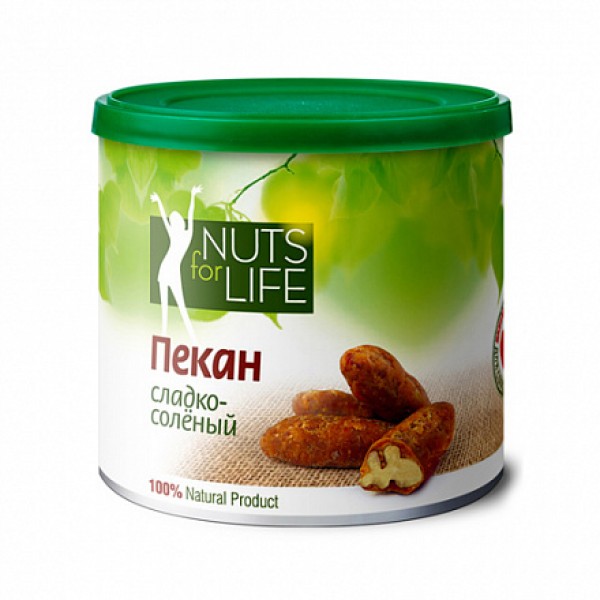 Nuts for life Пекан сладко-соленый 115 г...