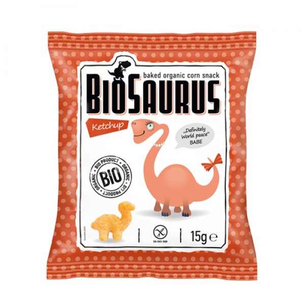 BioSaurus Cнеки кукурузные с кетчупом 15 г...