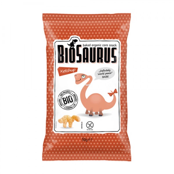 BioSaurus Cнеки кукурузные с кетчупом 50 г...