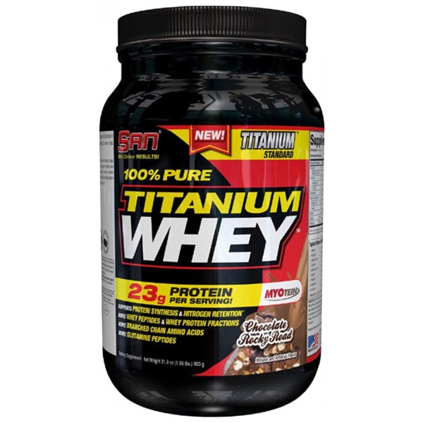 SAN Протеин 100% PURE Titanium Whey 908 г Шоколад Rocky Road