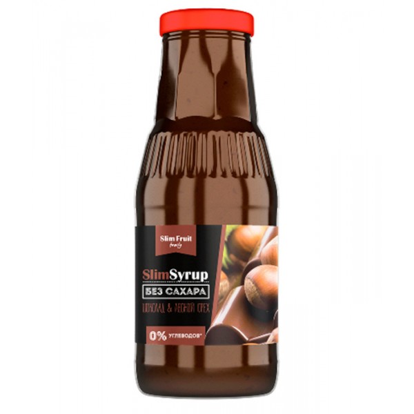 SlimFruit Низкокалорийный сироп SlimSyrup без сахара 330 мл Шоколад-Лесной орех