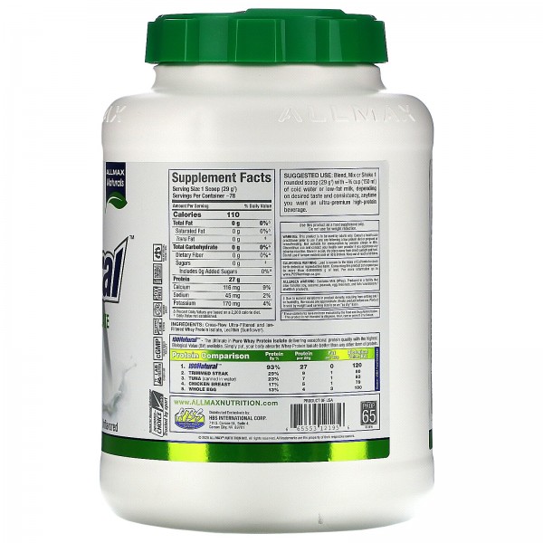 ALLMAX Nutrition Изолят протеина IsoNatural без вкуса 2250 г
