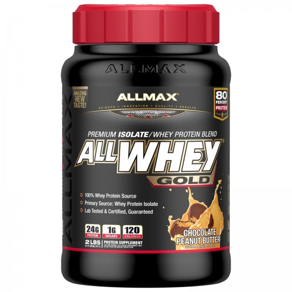 ALLMAX Nutrition Протеин AllWhey Gold Шоколад-арахисовое масло 907 г