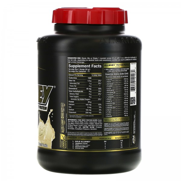 ALLMAX Nutrition Протеин AllWhey Gold Французская ваниль 2270 г