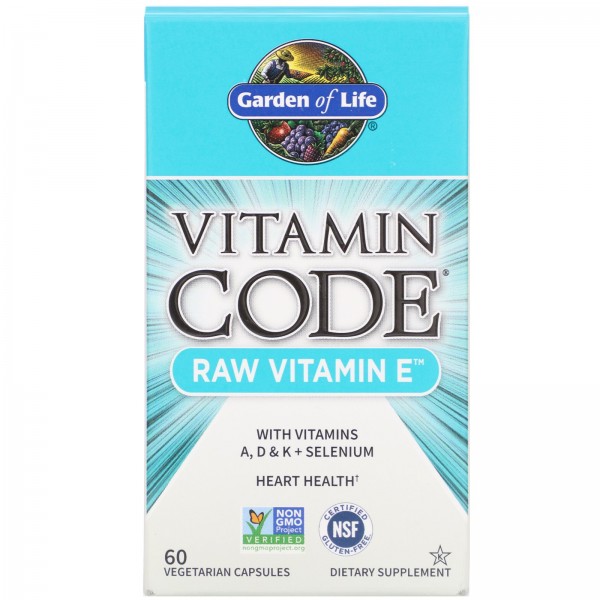 Garden of Life Витамин Code® сырой витамин E 60 растительных капсул