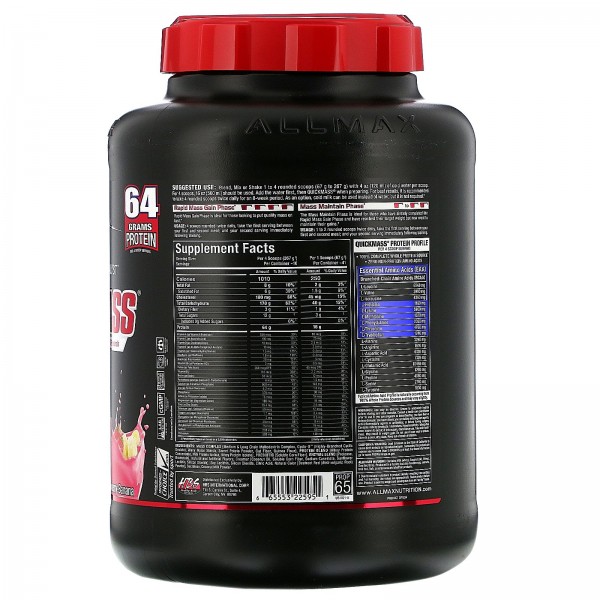 ALLMAX Nutrition Гейнер Quick Mass Клубника-банан 2720 г