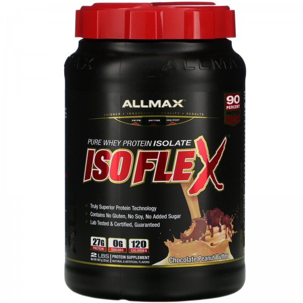 ALLMAX Nutrition Изолят протеина Isoflex Pure Whey Protein Isolate Шоколадно-арахисовое масло 907 г