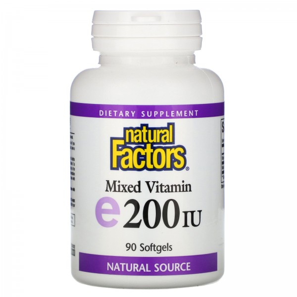 Natural Factors смесь витаминов витаминE 200МЕ 90мягких таблеток