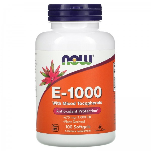 Now Foods Витамин E со смешанными токоферолами 670 мг 1000 МЕ 100 капсул