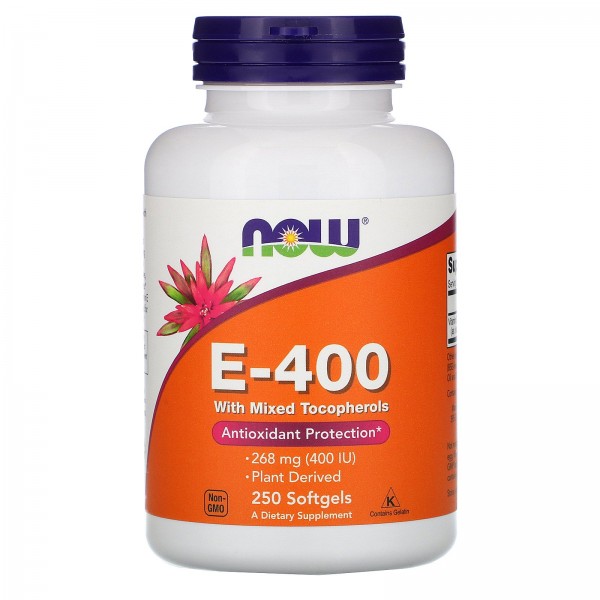 Now Foods витамин E-400 со смешанными токоферолами 268мг (400МЕ) 250капсул