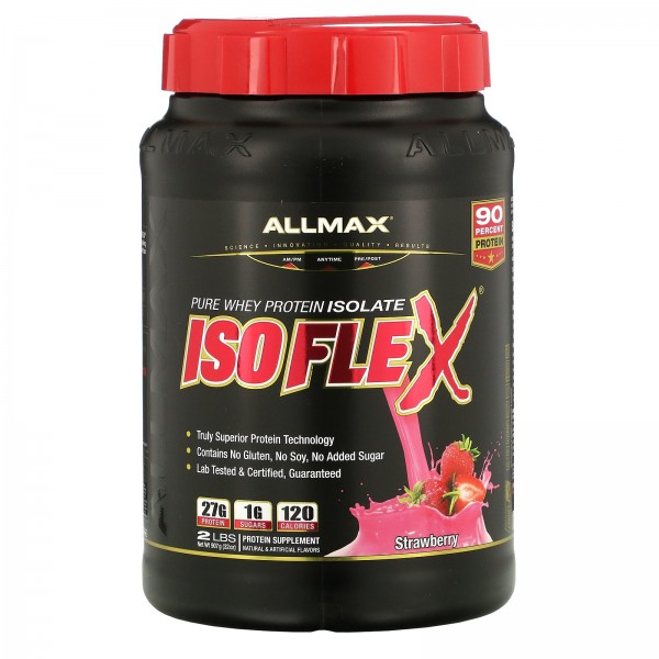 ALLMAX Nutrition Изолят протеина Isoflex Клубника 907 г