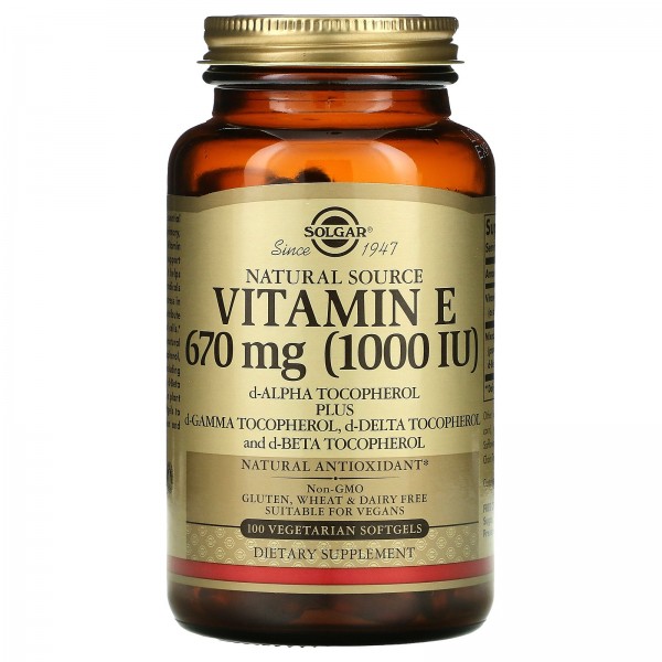 Solgar Натуральный витаминЕ 670мкг (1000МЕ) 100мягких таблеток