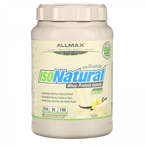 ALLMAX Nutrition Изолят протеина IsoNatural Ваниль 907 г
