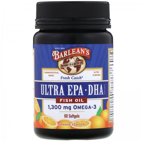 Barlean's Fresh Омега-3 Ультра EPA/DHA Апельсин 60 софтгель