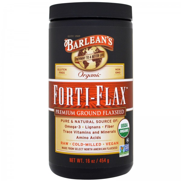 Barlean's Органический Forti-Flax молотое льняное семя 454 г