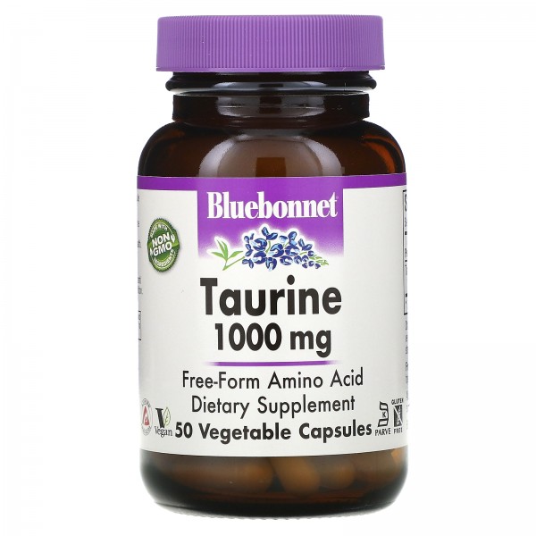 Bluebonnet Nutrition Таурин 1000 мг 50 вегетарианс...