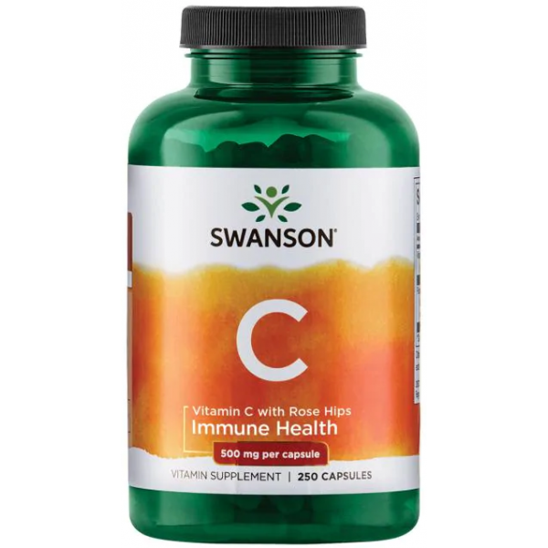 Swanson Витамин Ц 500 мг с шиповником 100 капсул