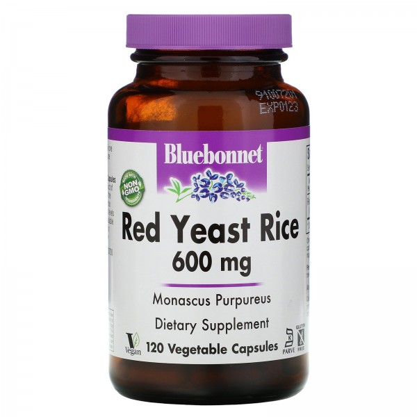 Bluebonnet Nutrition Красный ферментированный рис 600 мг 120 вегетарианских капсул