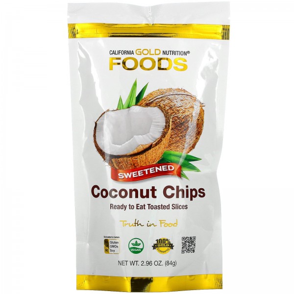 California Gold Nutrition кокосовые чипсы подслаще...