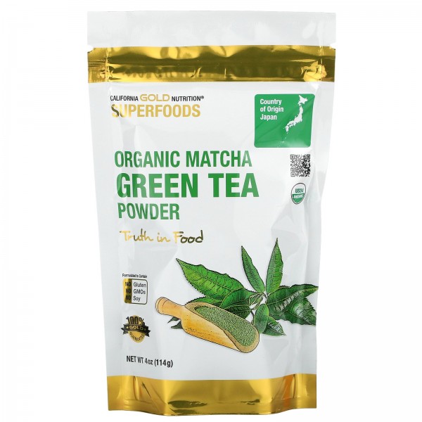 California Gold Nutrition Superfoods зеленый чай матча в порошке 114 г