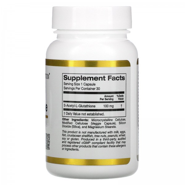 California Gold Nutrition S-ацетил-L-глутатион 100 мг 30 растительных капсул